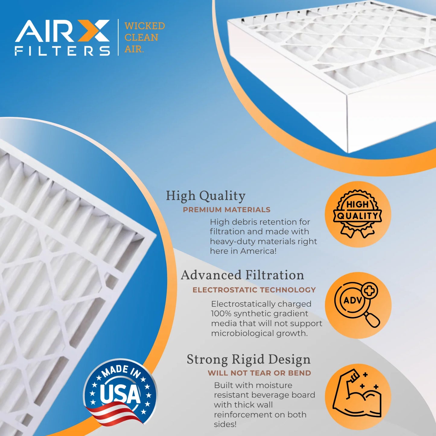 & MPR 11 TT-FM-1625 Made by to Air 16x25x4 1000, Comparable AIRX Furnace 1200 with Premium MPR Pack 2 CLEAN 16x25x4 Filter 7 FPR AIR. FILTERS Compatible Filter WICKED TopTech USA MERV